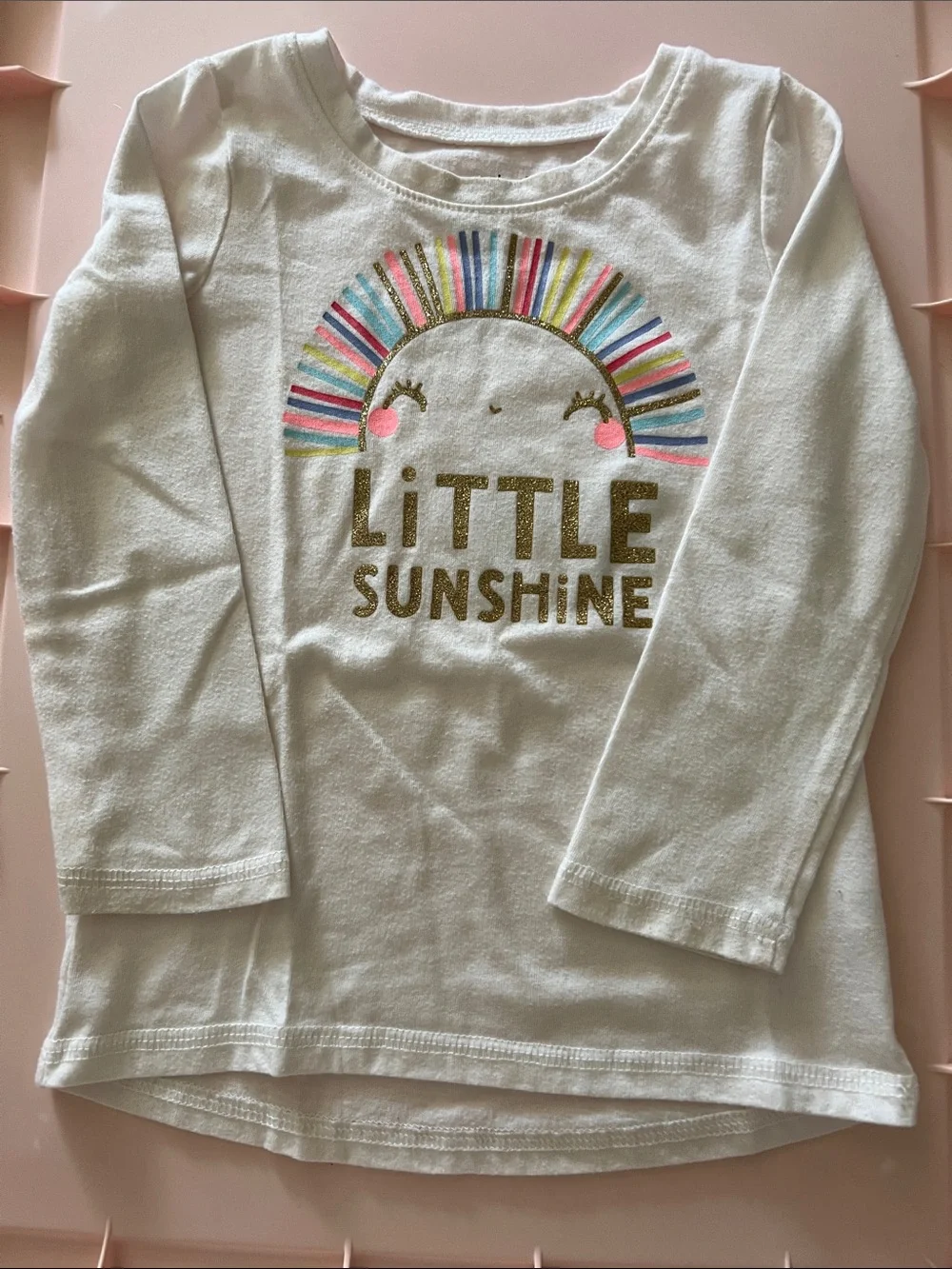 jumping beans White Long Sleeve Tee with Multicolor Rainbow Sun